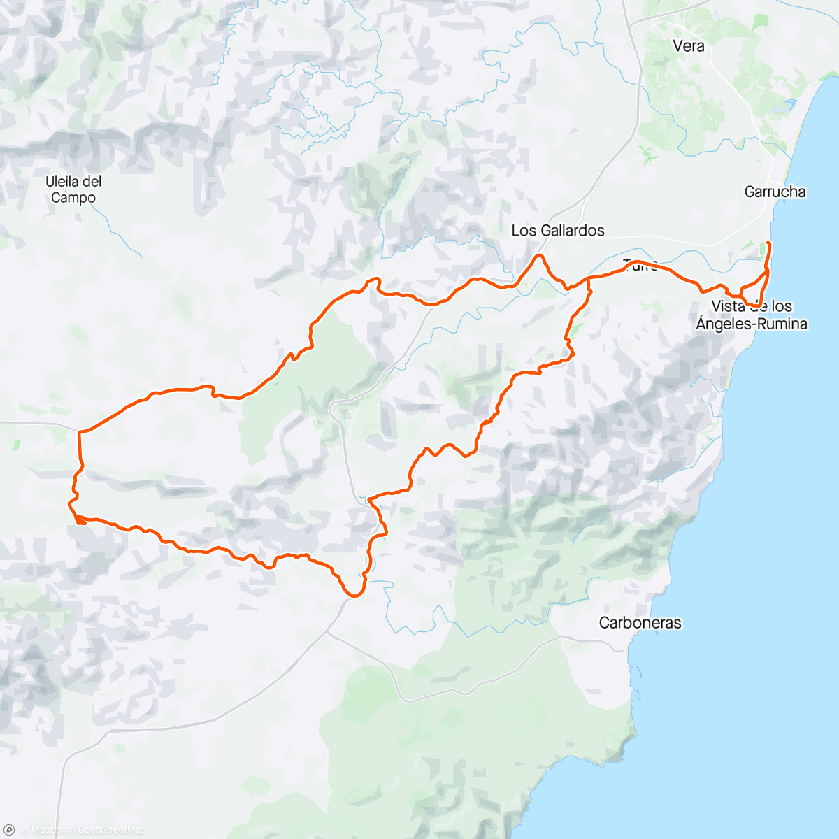 Map of the activity, Via Verde von Lucainena de las Torres und die Cabrera