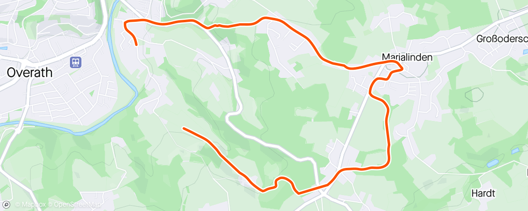 Map of the activity, Ochtend wandeling Marialinden