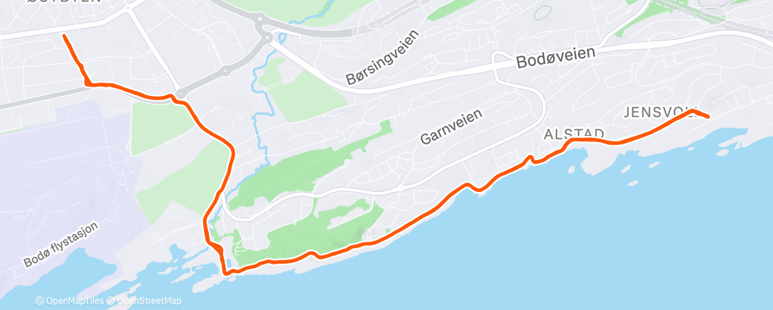 Map of the activity, Afternoon Run