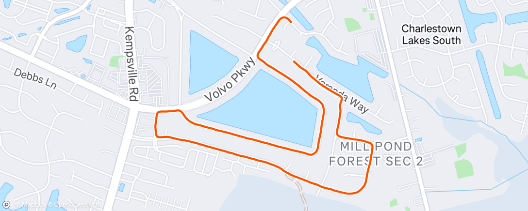Map of the activity, 3 mile tim trial