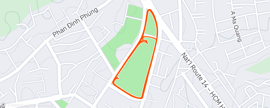 Map of the activity, Afternoon Run