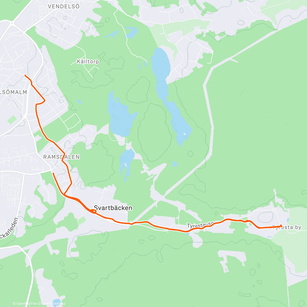 Map of the activity, Tyresta ☃️