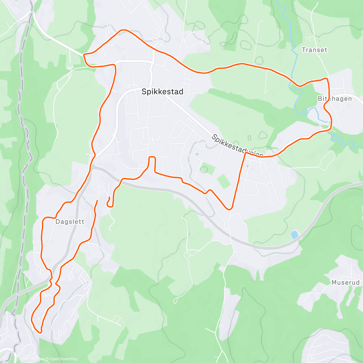 Map of the activity, Lunch Run