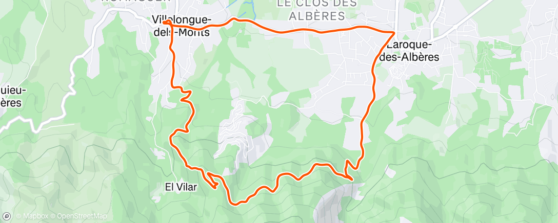 Map of the activity, Trail en soirée