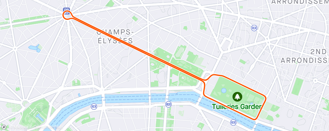 Map of the activity, Zwift - Race: Club Battles-Cat and Mouse Chase Race on Champs-Élysées in Paris