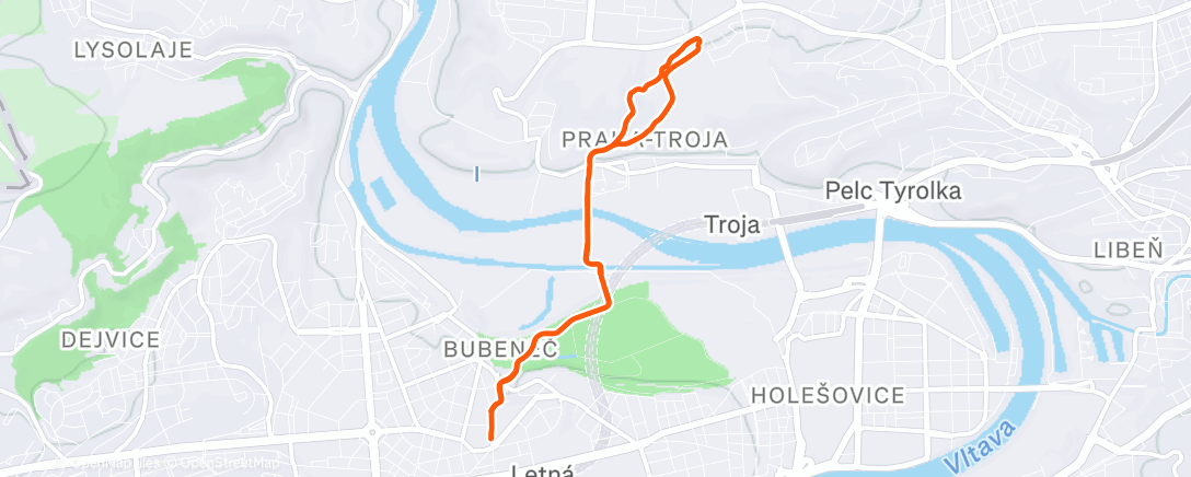 Map of the activity, Lunch Run