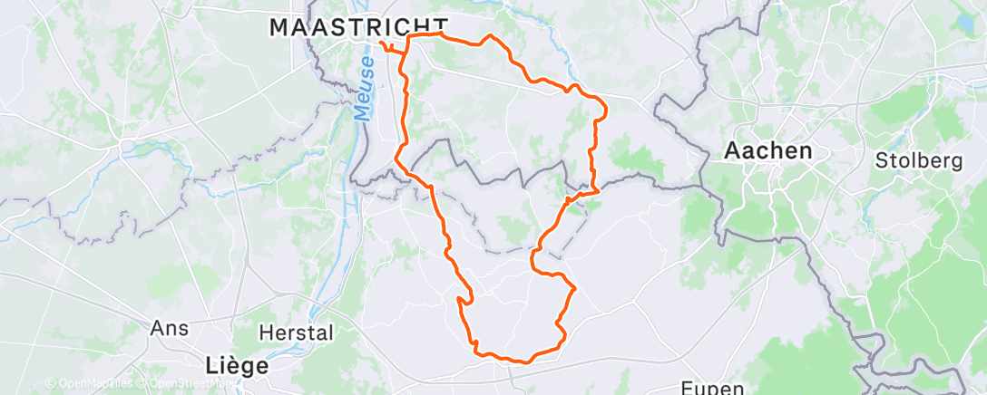 Map of the activity, Cycling