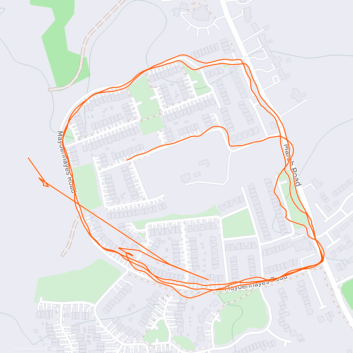 Map of the activity, Evening Run
