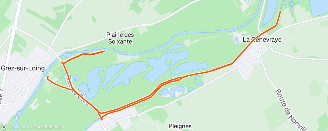 Map of the activity, Evening Run
