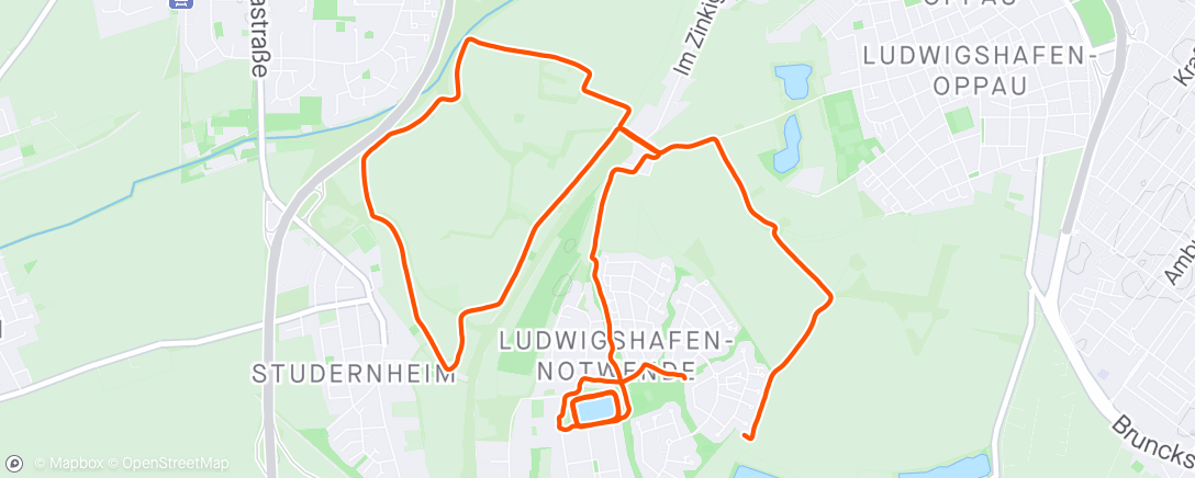 Map of the activity, Feierabendlauf 🏃🏼 - 3x8min Schwelle @4:30min/km
