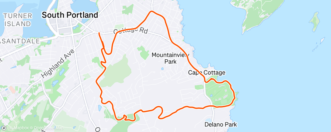 Map of the activity, Afternoon Run