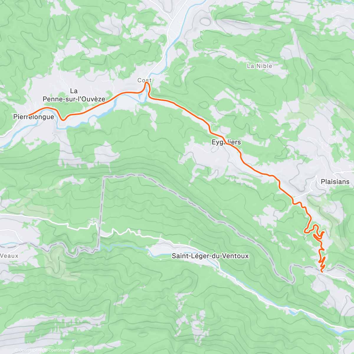 Map of the activity, Kinomap - 😍⛰ Col de Fontaube from Pierrelongue (🇫🇷)