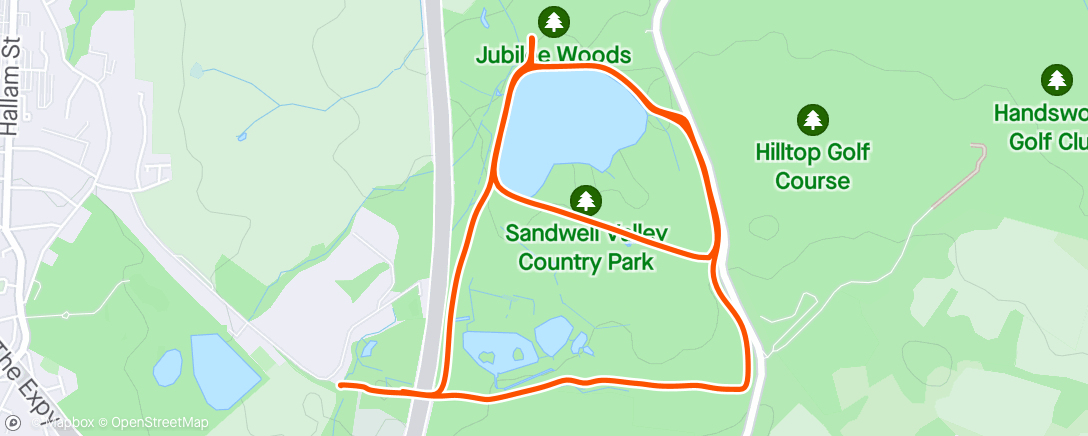 Map of the activity, Parkrun course check West Bromwich, England ⛅