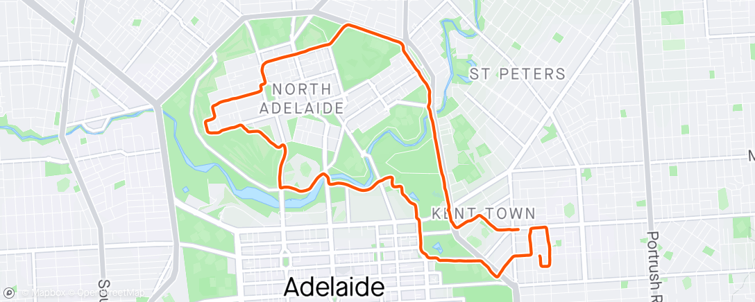 Map of the activity, North Adelaide loop with Riley!