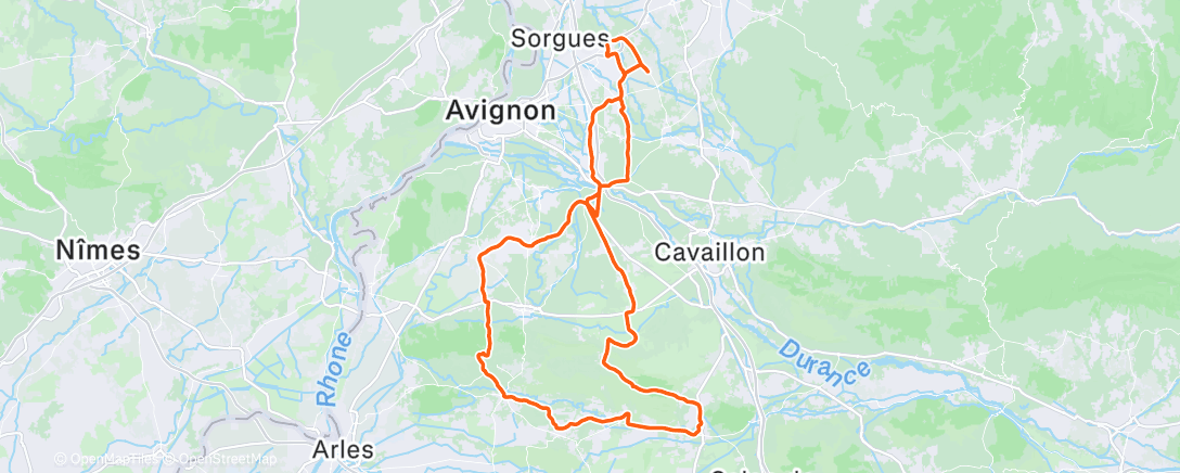 Map of the activity, Sortie vélo le midi