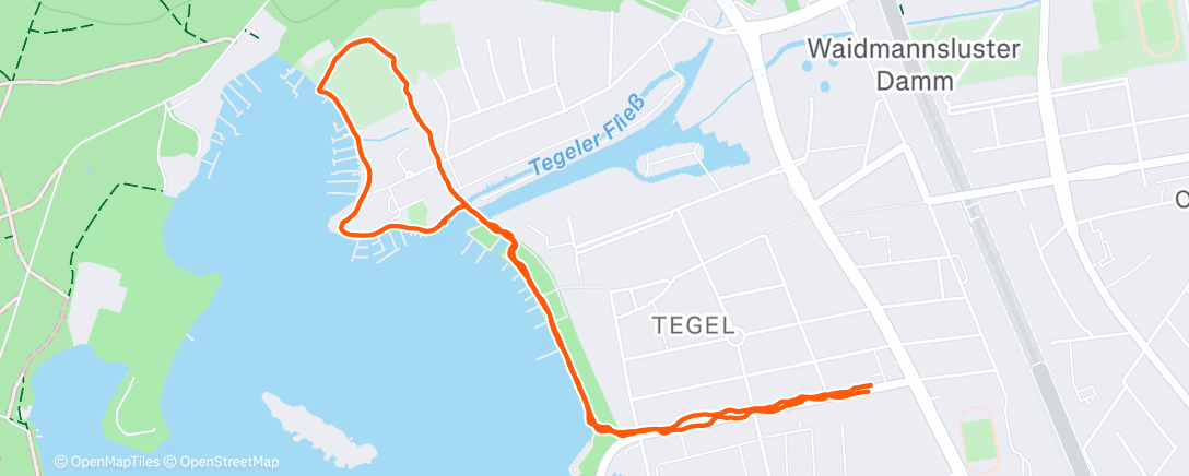 Map of the activity, Lauf am Mittag