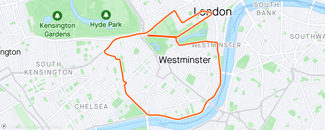 Карта физической активности (Zwift - Up and Down in London)