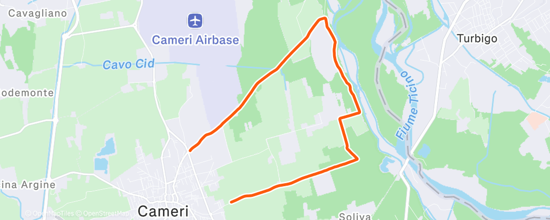 Map of the activity, 12 km run ❤️