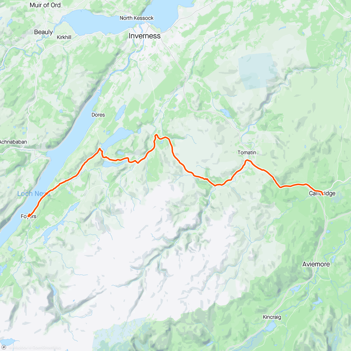 Mapa de la actividad (Loch Ness 360 Day 2)