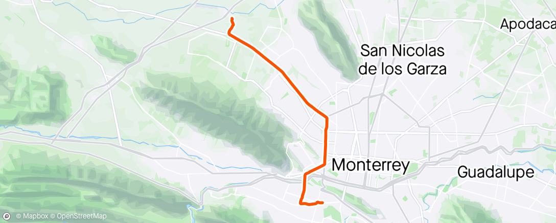 Map of the activity, Vuelta ciclística vespertina