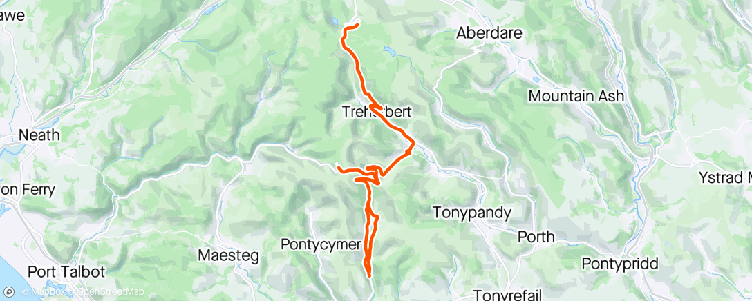 Map of the activity, Forgoing the favoured steeps for some flatter climbs