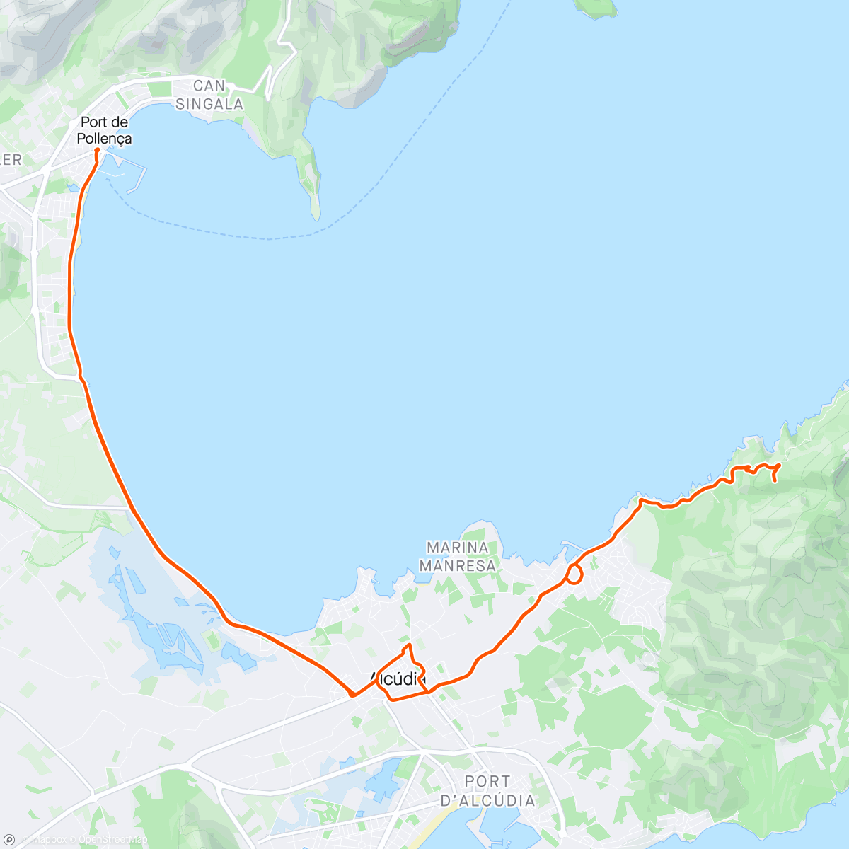 Map of the activity, Ride to La Victoria
