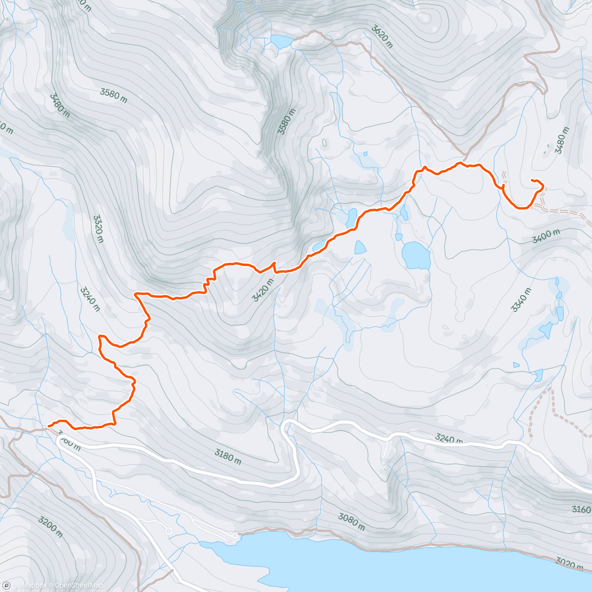 Map of the activity, Day 1 of our Colorado hut-to-hut hiking trip: Uncle Bud’s Cabin