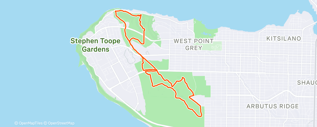 Map of the activity, Morning Run