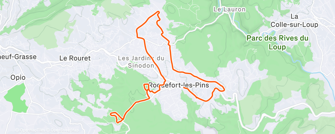 Map of the activity, Sortie vélo le matin