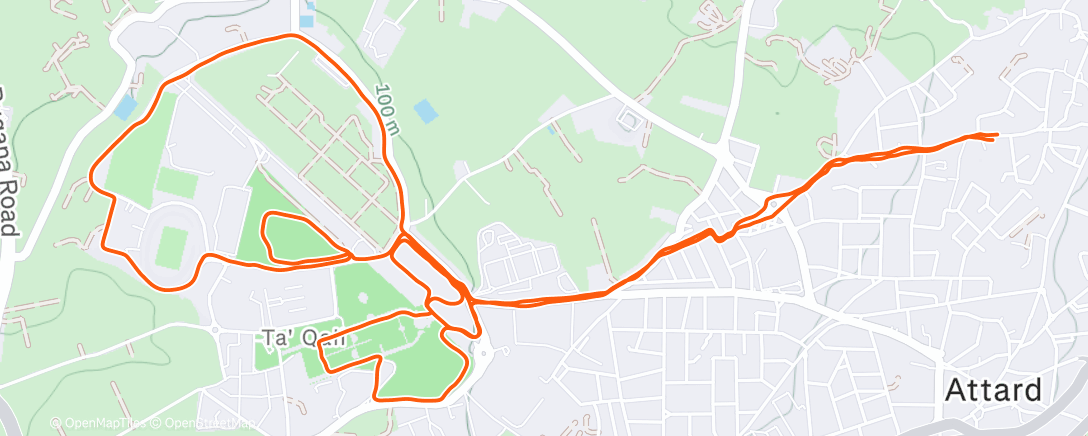 Map of the activity, Evening Run