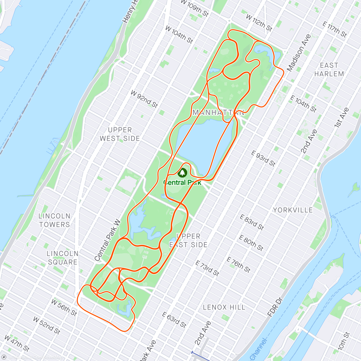 Карта физической активности (Zwift - Everything Bagel in New York)