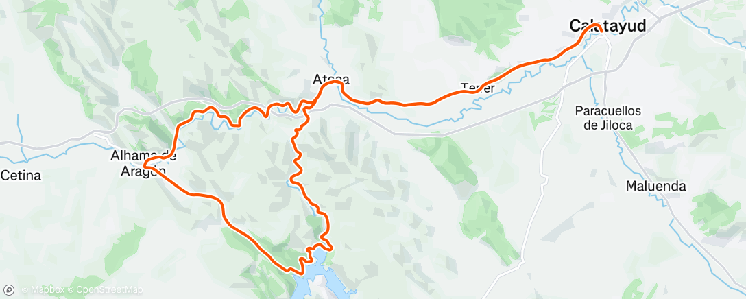 Map of the activity, Bicicleta por la tarde