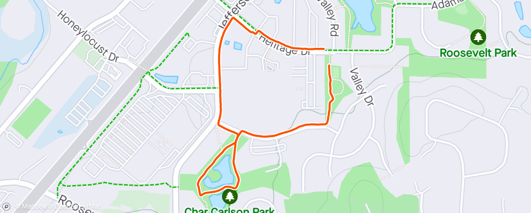 Map of the activity, Neighborhood rucking hike