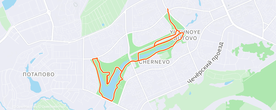 Map of the activity, Afternoon Run