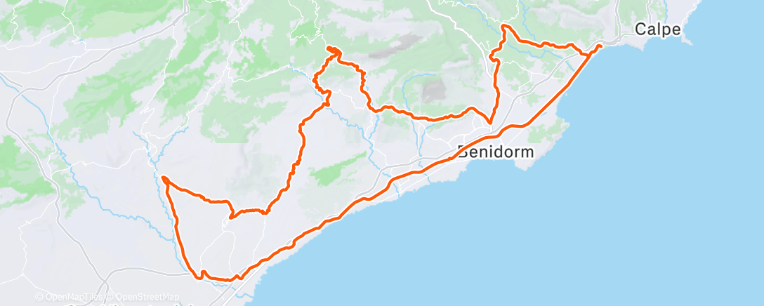 Map of the activity, Pedalata mattutina