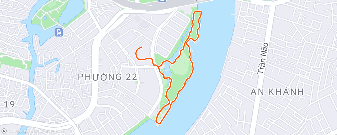 Map of the activity, Evening Run