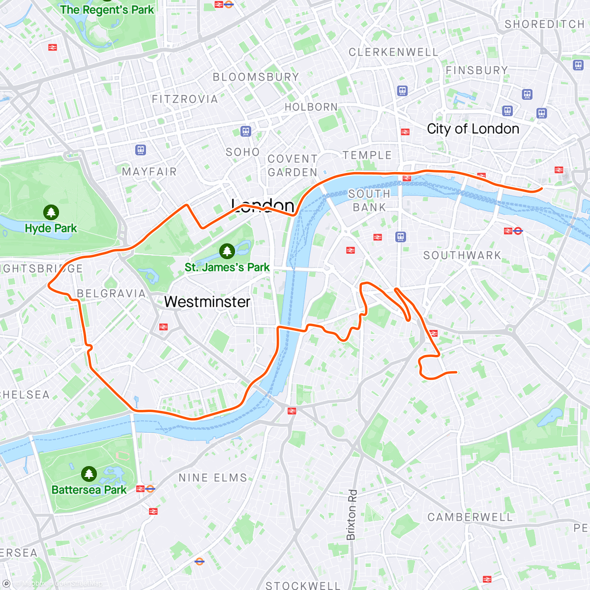 Map of the activity, Zwift - Greater London Loop in London