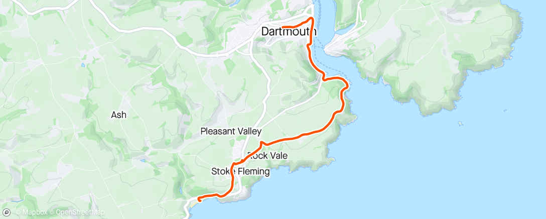 Map of the activity, Dartmouth to Blackpool Sands