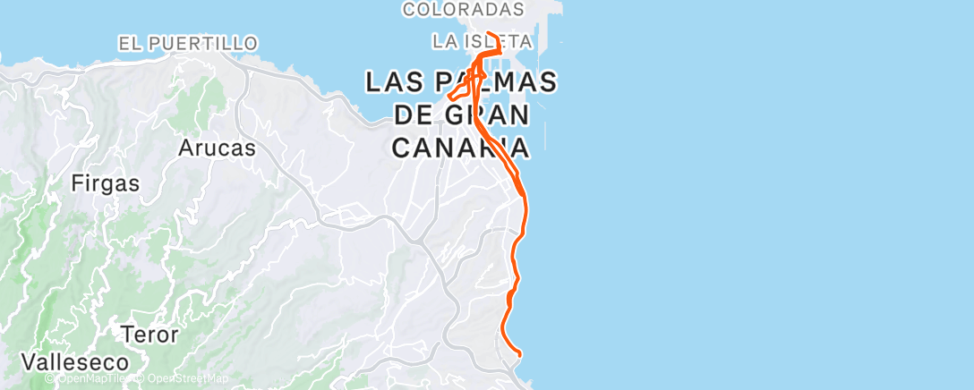 Map of the activity, Las Palmas de Gran Canaria - Cycle - Cyclemeter