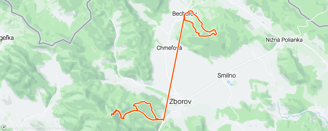 Map of the activity, Part II - Ondavska Vrchovina (najwyższy szczyt) plus Magura Stebnicka