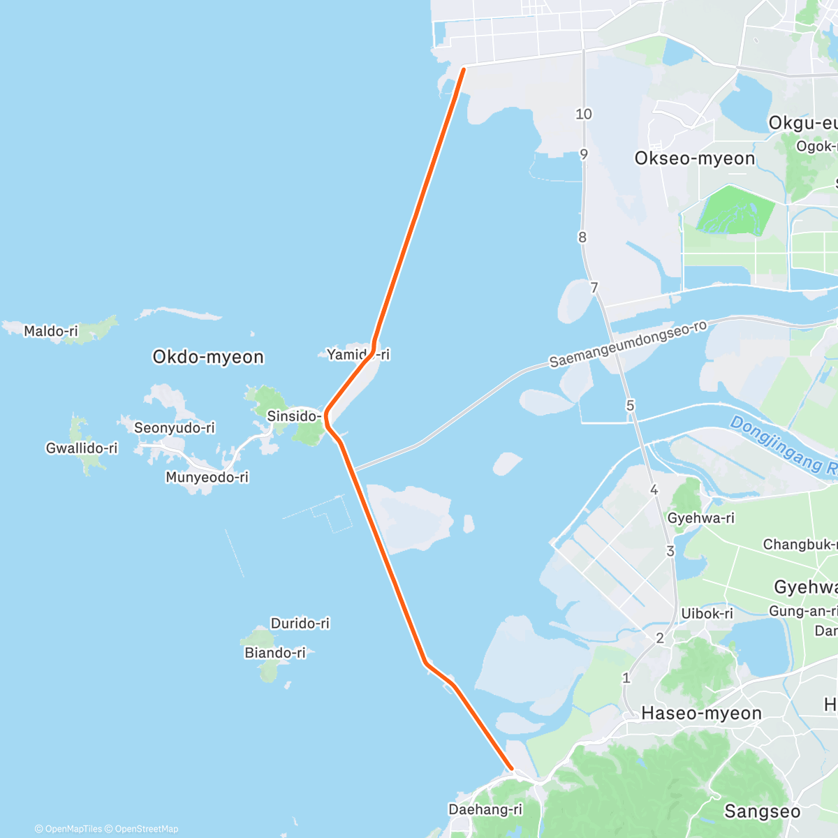Map of the activity, ROUVY - Challenge Gunsan-Saemangeum | South Korea