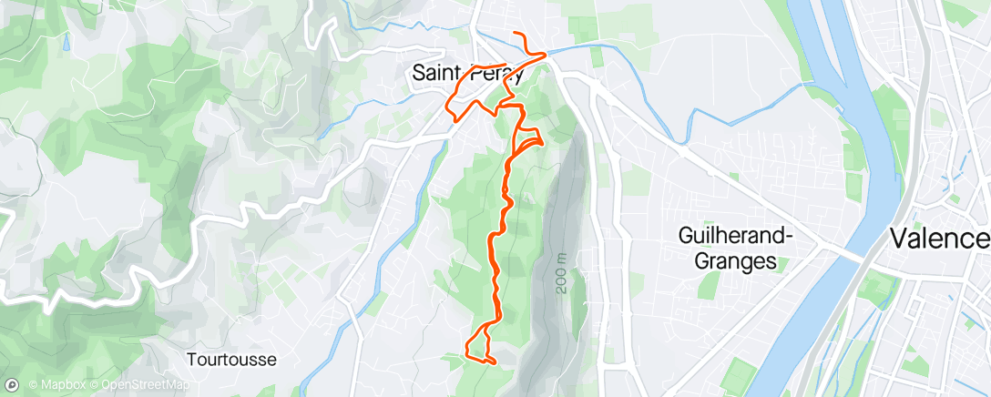 Map of the activity, Trail en soirée sur Crussol