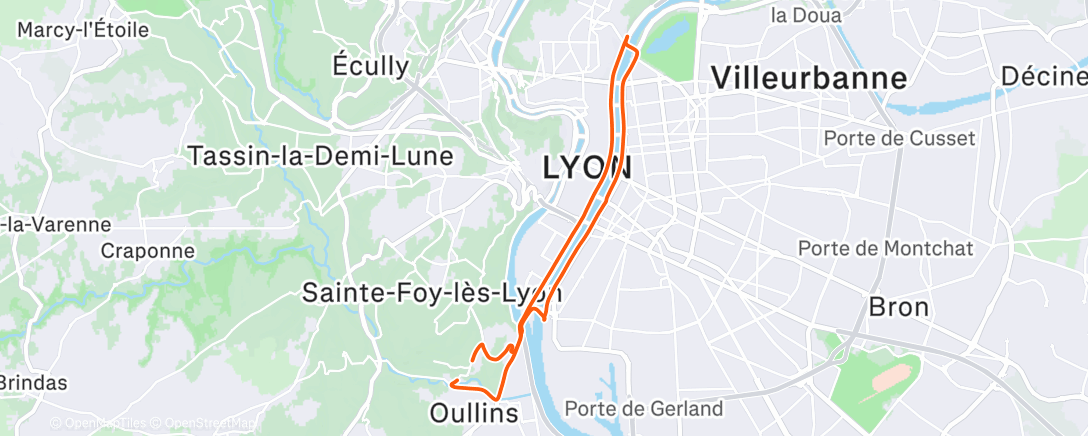 Map of the activity, Sortie vélo le matin