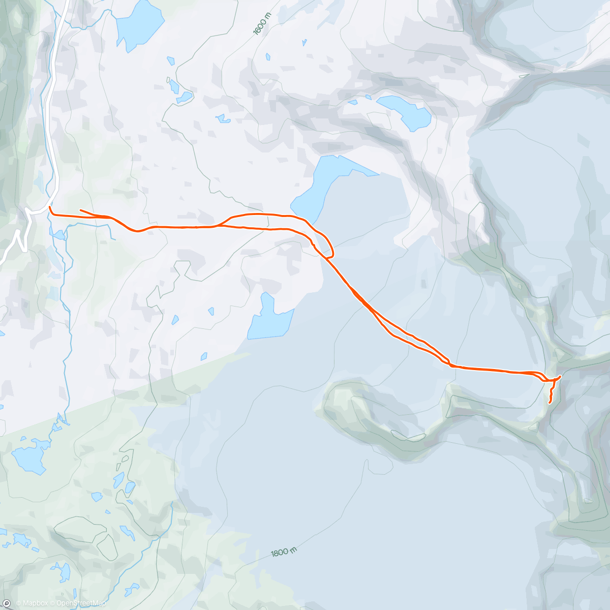 Map of the activity, Jotunheimen leverer😎 7 cm tørr styresnø, helt vindstille og knall 🌞