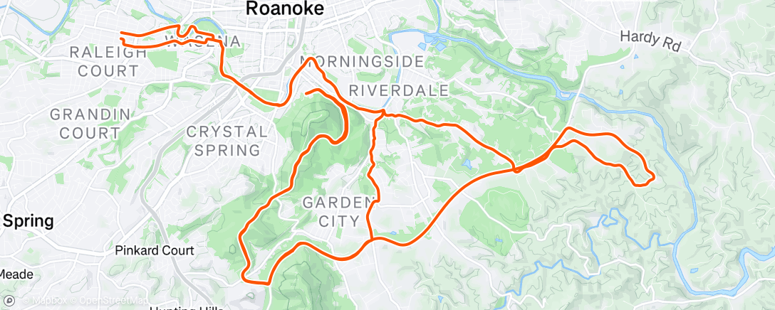 Map of the activity, Lunch Ride