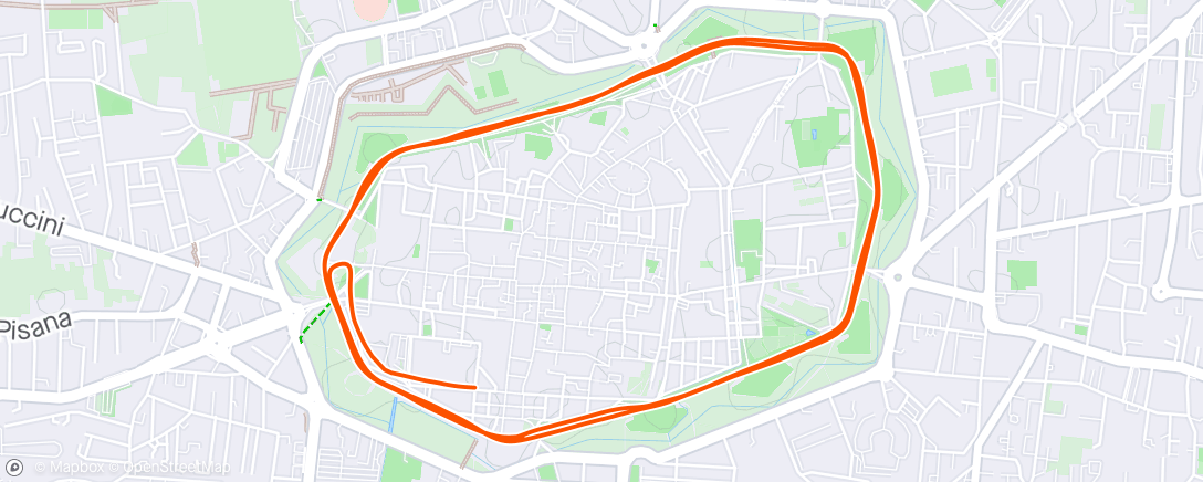 Mappa dell'attività Corsa serale
