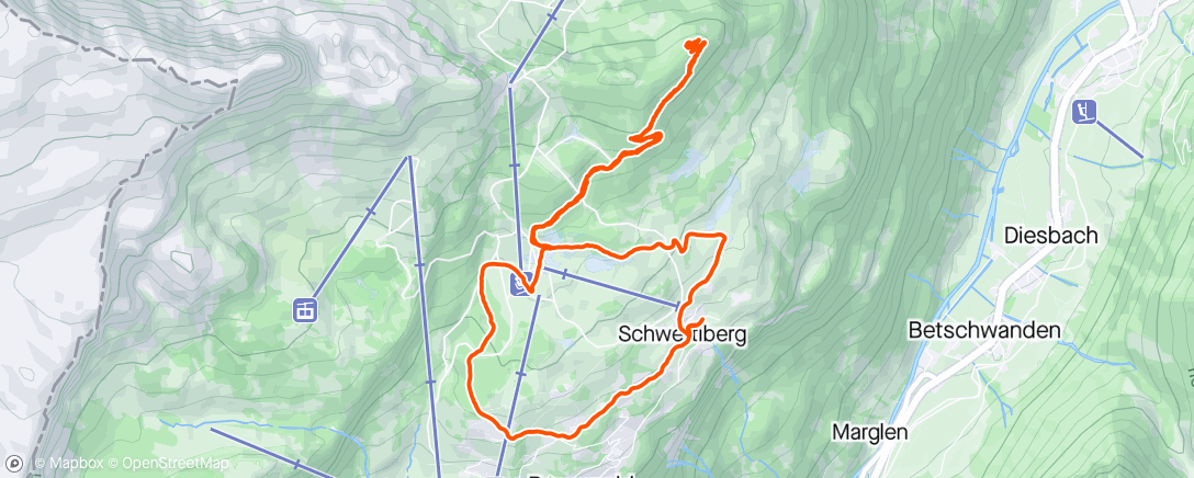 Map of the activity, Snow adventure