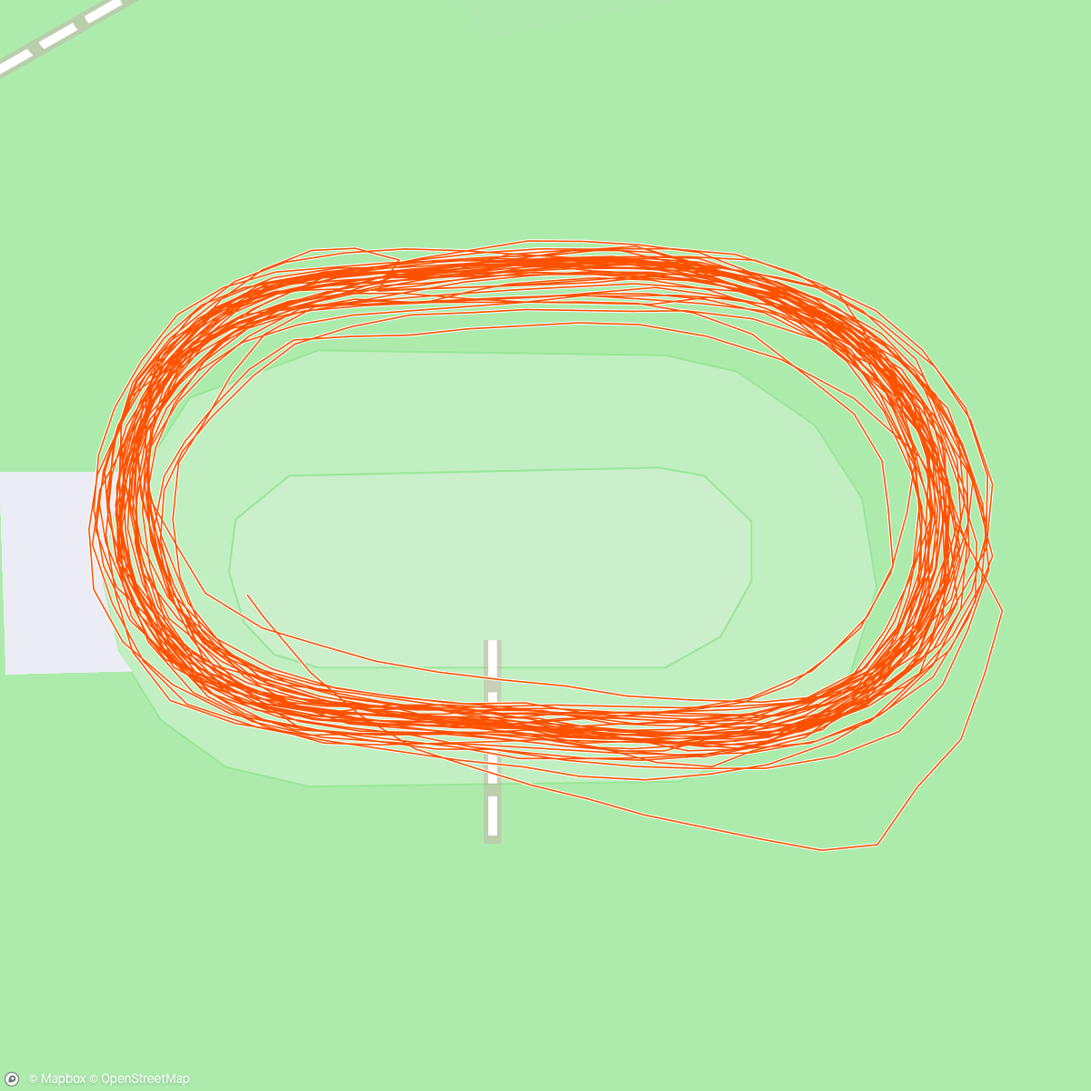 Map of the activity, 5k on our new 100metre multi use track