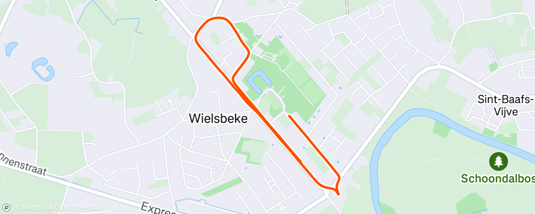 Map of the activity, Afternoon Run