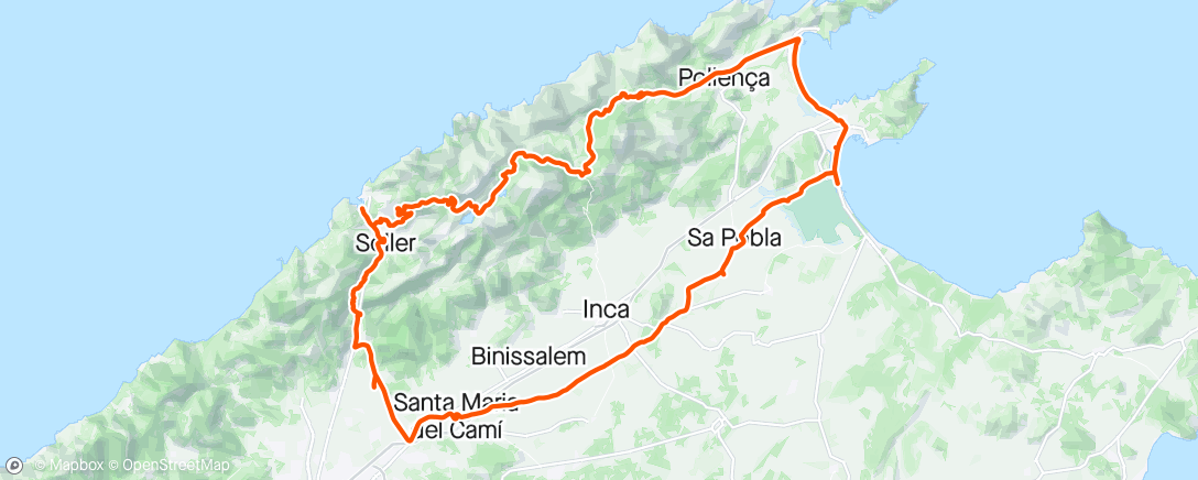 Mapa de la actividad (Soller og Puig Major)